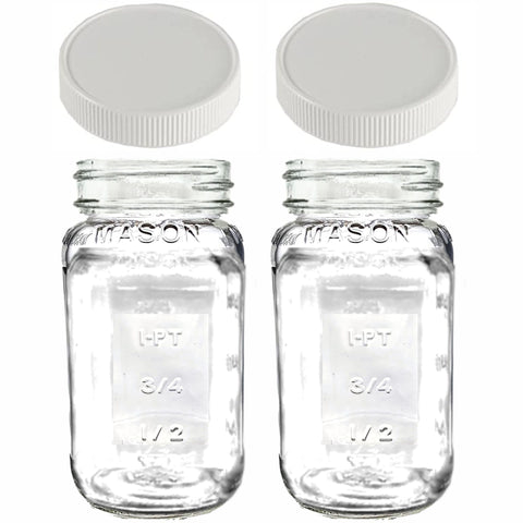 JARMING COLLECTIONS frascos de vidrio con boca regular, vista frontal, ideal para almacenamiento práctico.