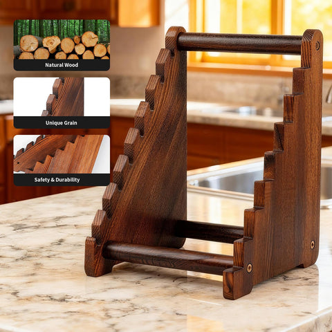 Jarsinjoy diseno vintage, soporte de madera para cuchillos de coleccion.