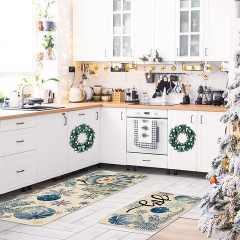 JarThenaAMCS bolas de Navidad: alfombra de entrada resistente y decorativa.
