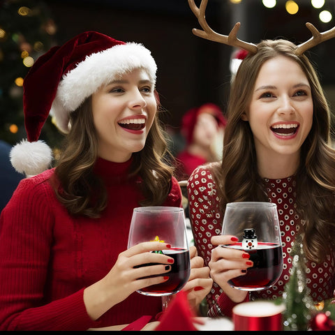 JarThenaAMCS conjunto de 2 vasos para Navidad y reuniones
