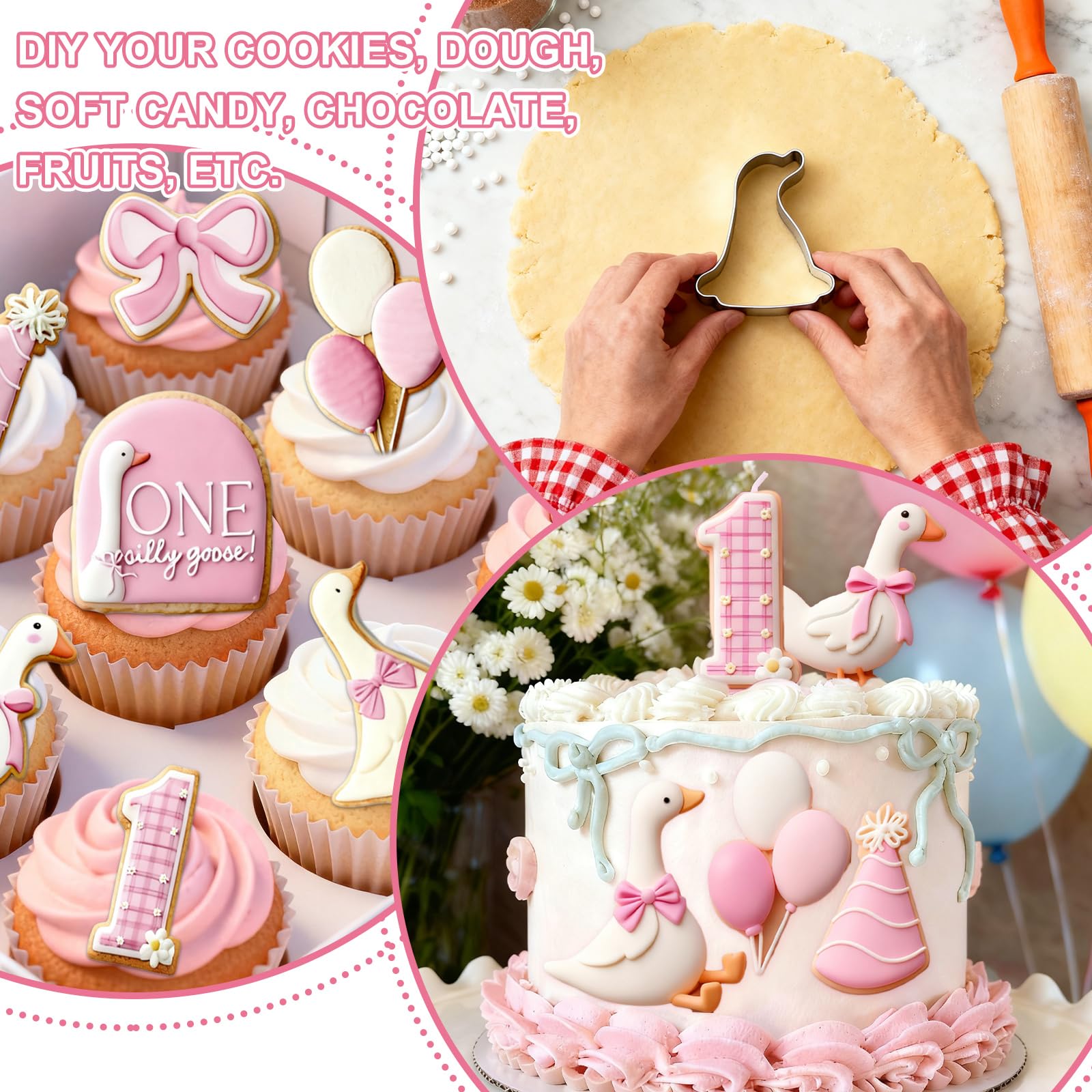 JarThenaAMCS cortador ganso-bebe-cumpleanos, útil para galletas temáticas de fiesta