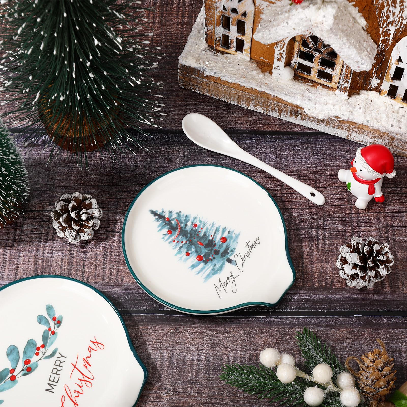 JarThenaAMCS reposacucharas para uso en cocina y hogar, estilo navideño práctico
