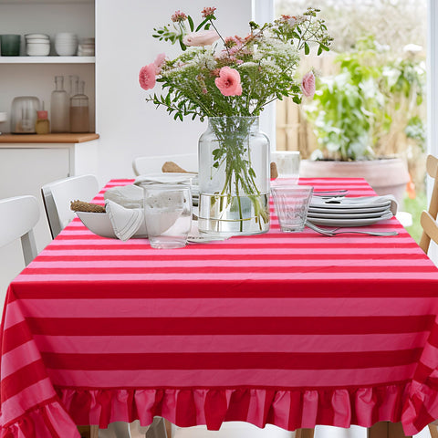 Mantel rectangular 55 x 70 pulgadas, cobertura ideal para mesas.