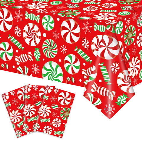 Mantel navideño JarThenaAMCS con copos de nieve para mesa festiva.