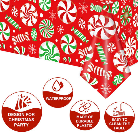 Mantel navideño JarThenaAMCS en rojo y verde para ambiente festivo.