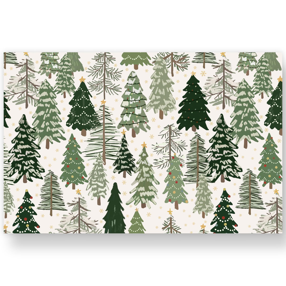 Manteles JarThenaAMCS con pinos navideños para decorar y proteger la mesa.