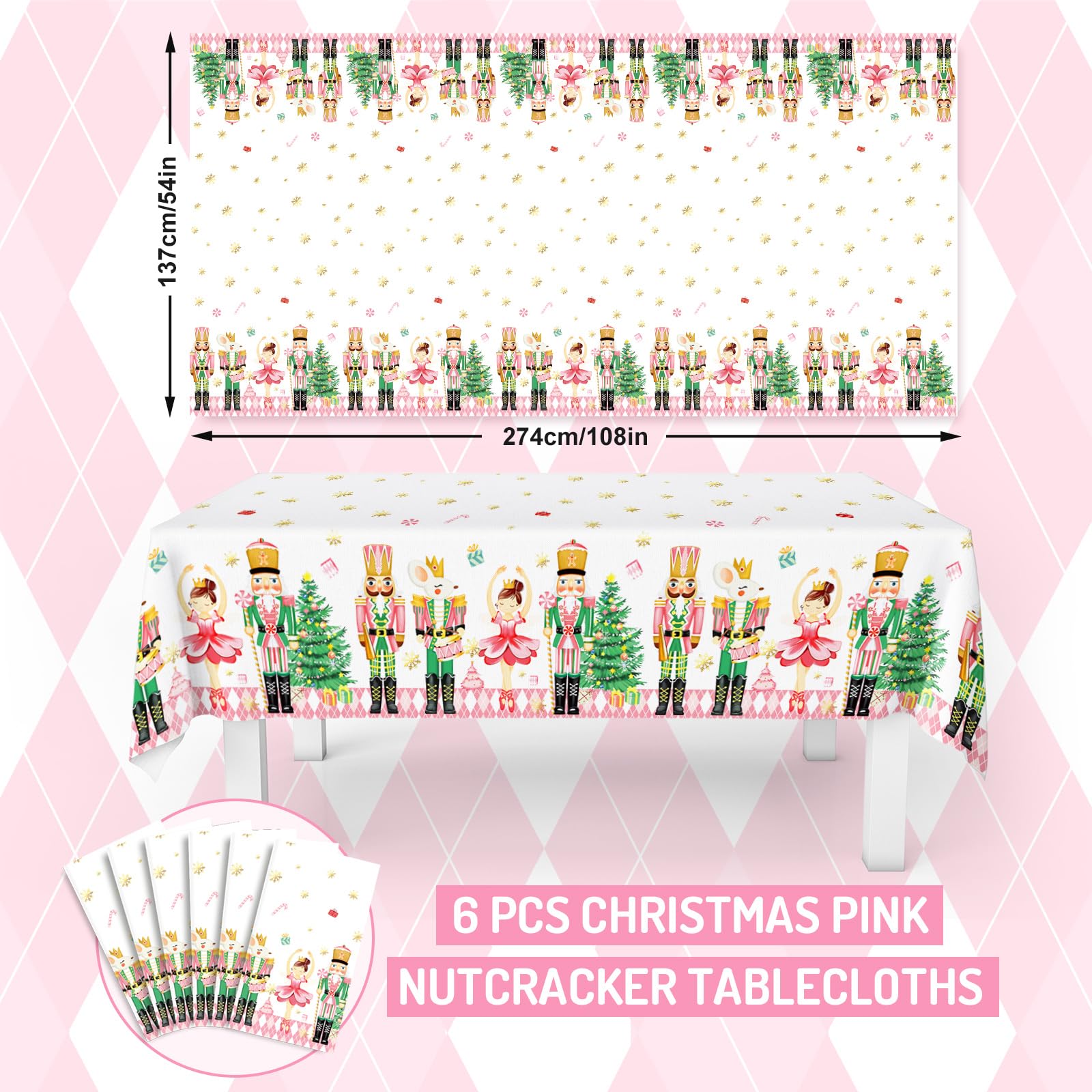 JarThenaAMCS diseño Nutcracker y árbol navideño para mesa festiva.
