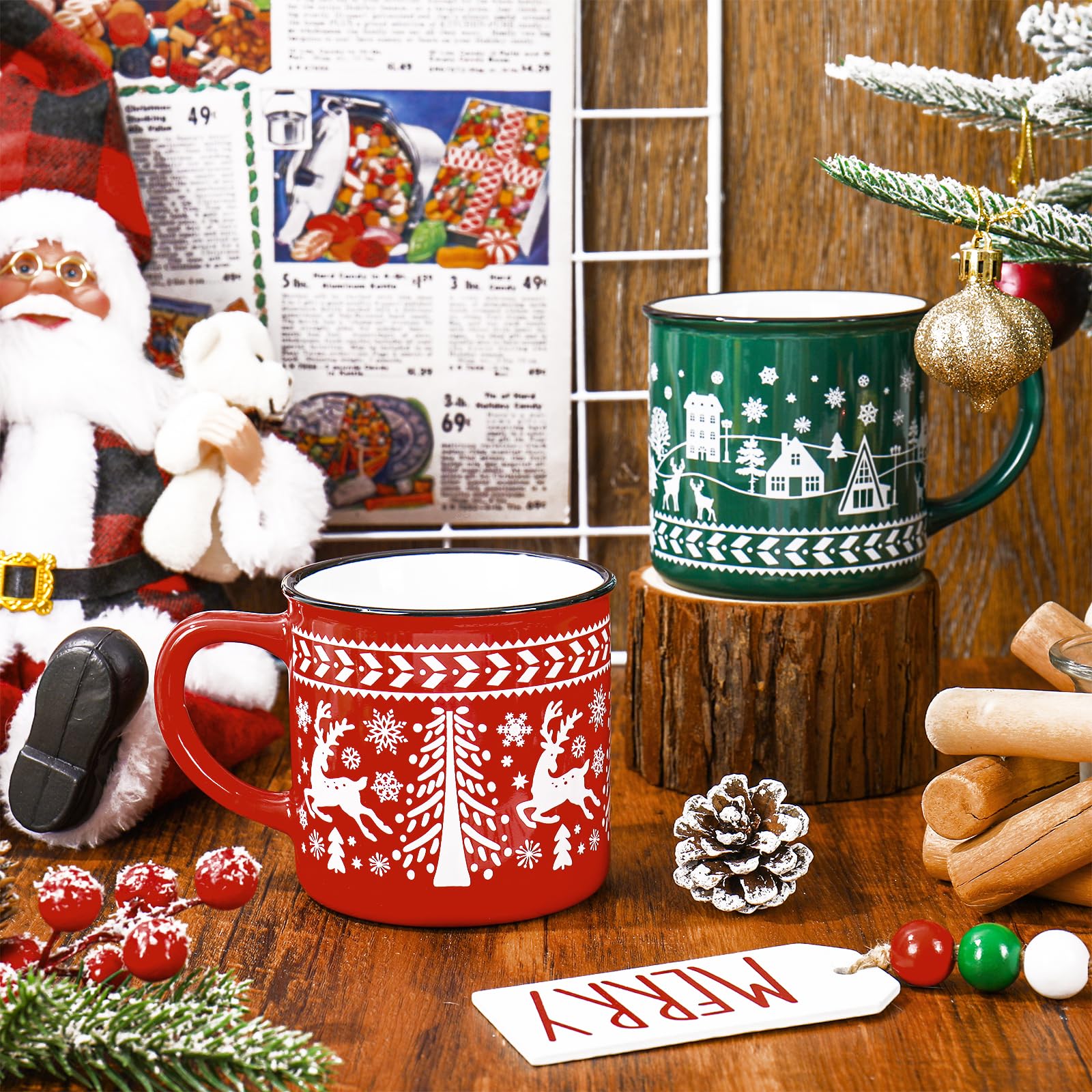 JarThenaAMCS tazas-navidad-casa-ciervo-dibujo, motivo acogedor para el hogar.