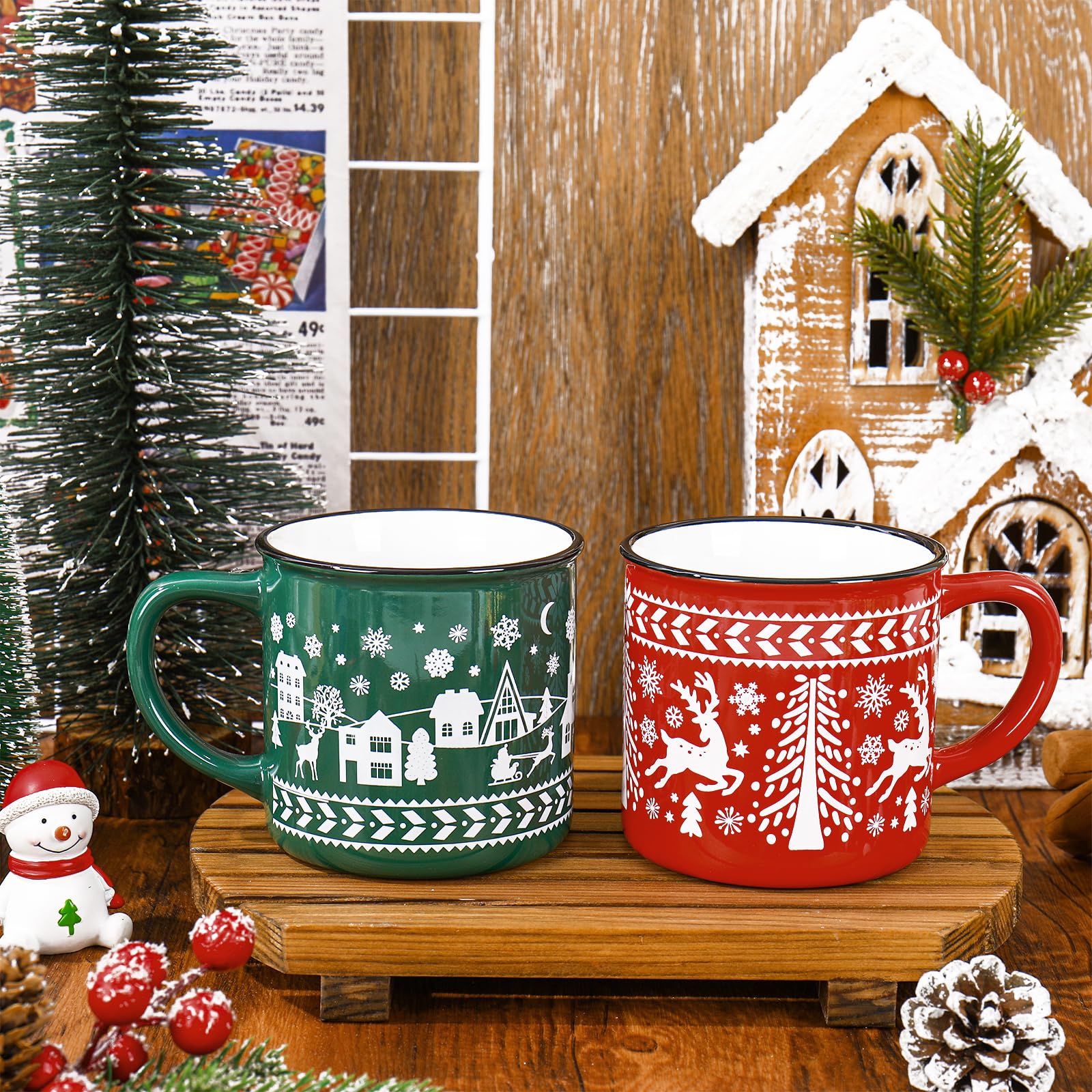 JarThenaAMCS tazas-navidad-ceramica-resistente, duraderas para uso diario.