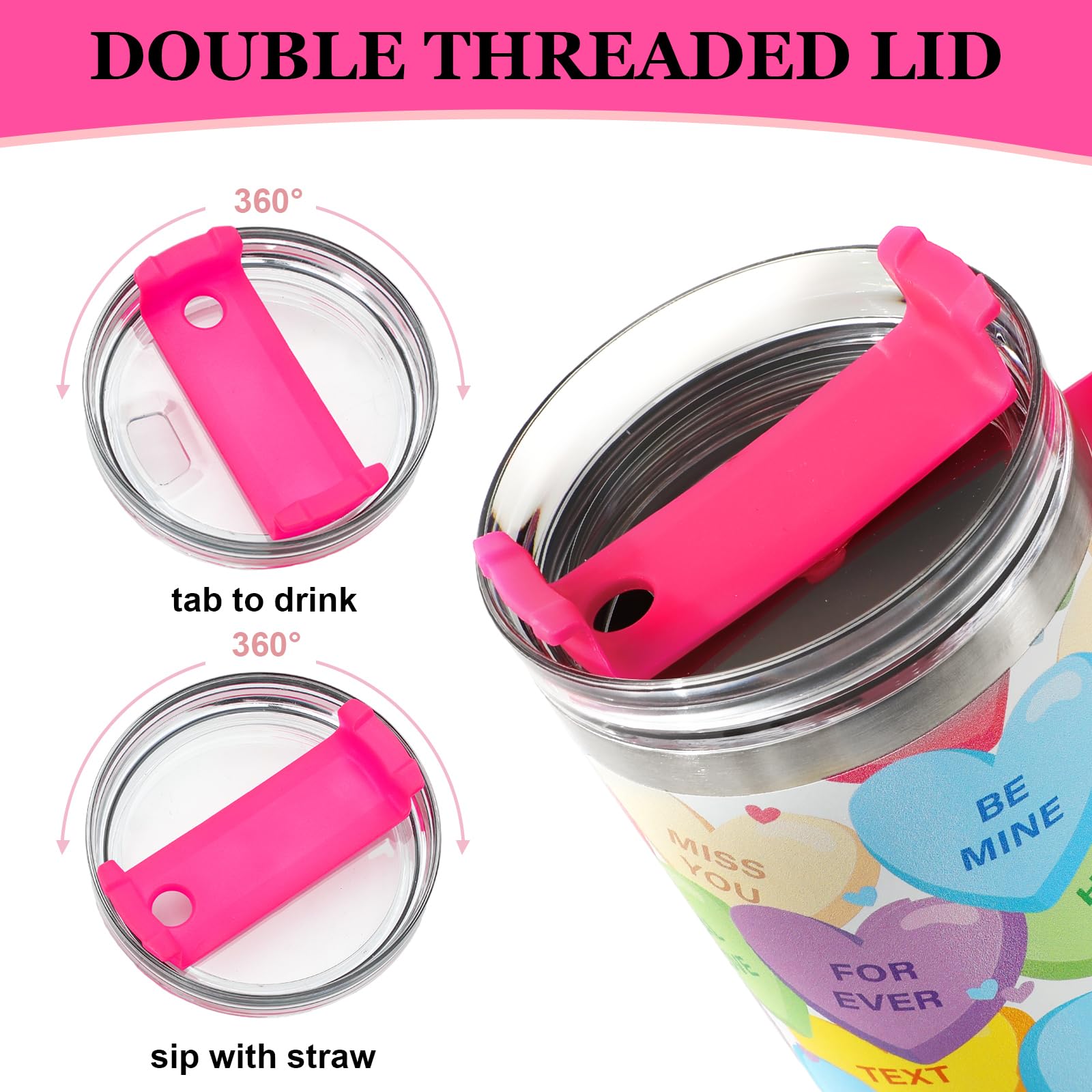 JarThenaAMCS Tumbler con asa ergonómica, fácil de sostener durante el día
