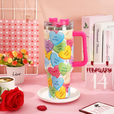 JarThenaAMCS Tumbler diseño romántico, regalo perfecto para San Valentín