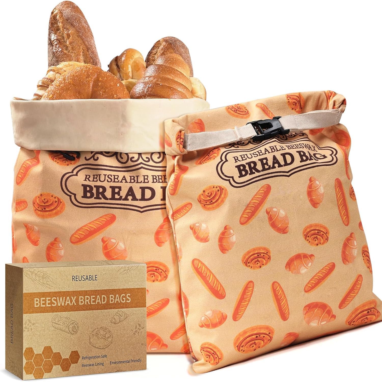 Jasiboona bolsas de pan con cera de abeja, ideal para conservar frescura naturalmente.