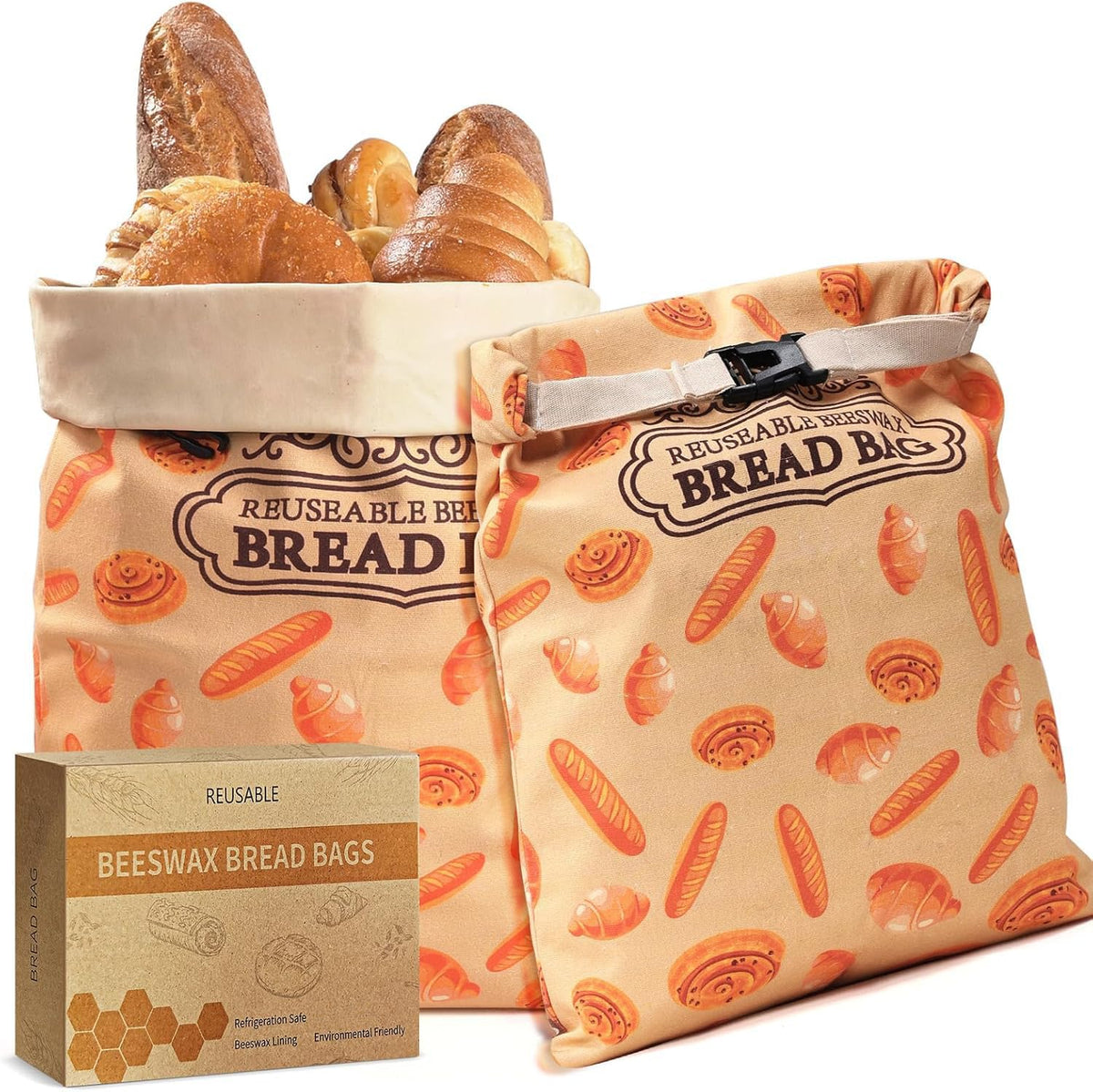 Jasiboona bolsas de pan con cera de abeja, ideal para conservar frescura naturalmente.