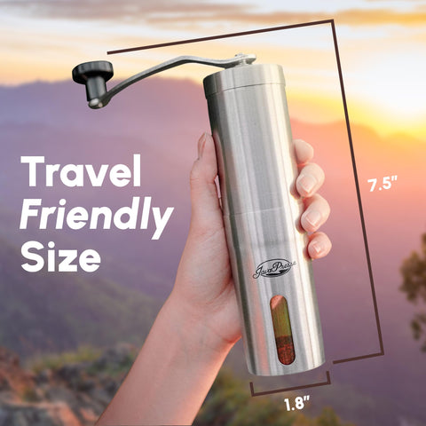 JavaPresse molinillo manual con burr cerámico para sabor uniforme