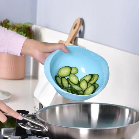 Jawyem colador arroz plástico blanco, se limpia fácilmente y resiste uso diario.