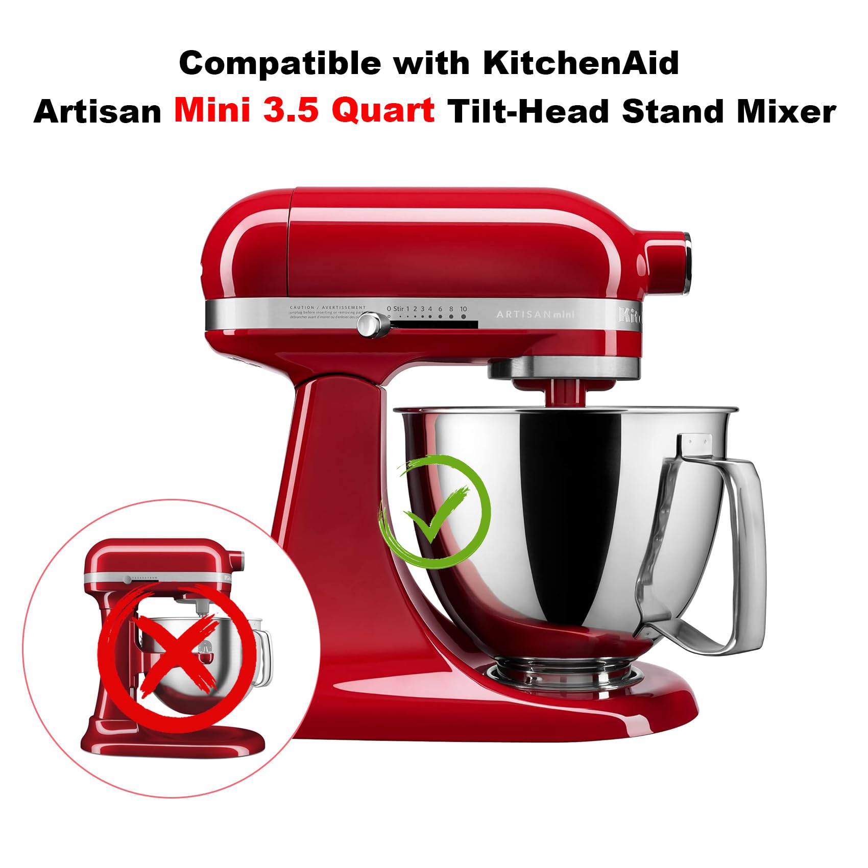 JAYOBGO bandeja deslizante compatible con KitchenAid Artisan Mini para uso cómodo
