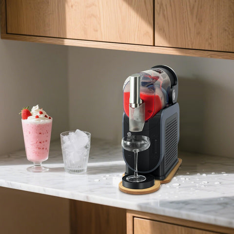 Diseño funcional de Jayobgo para máquina slushie, facilita la operación diaria.