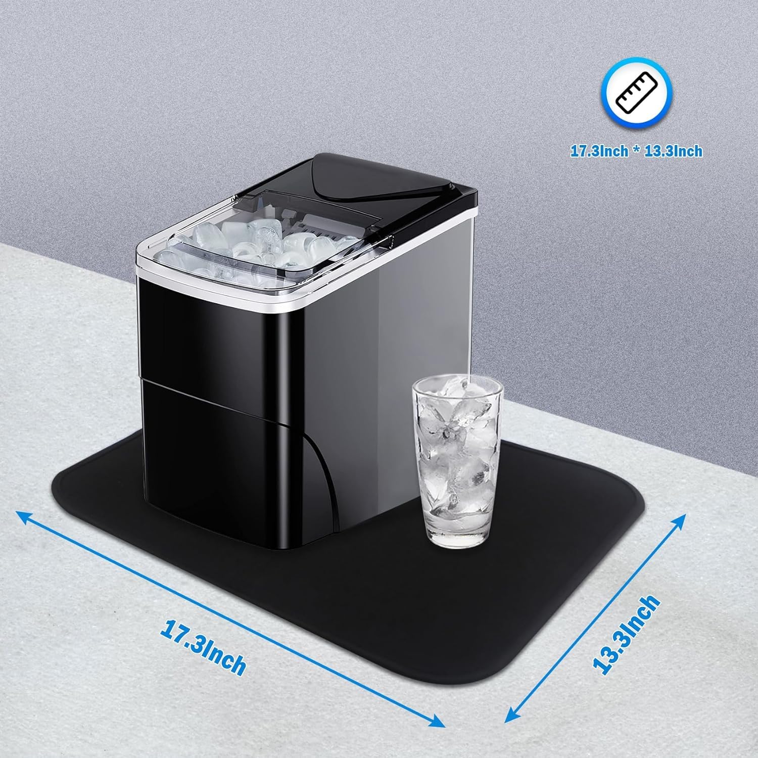 Tapete Jayobgo absorbe gotas para máquina de hielo, evitando salpicaduras.