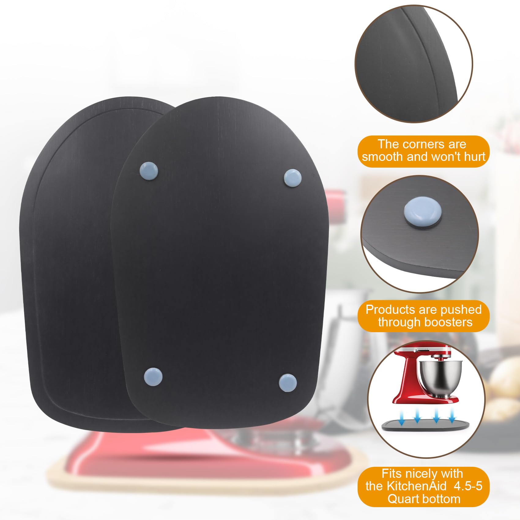 JAYOBGO superficie deslizante en bambú para KitchenAid, movimiento suave.