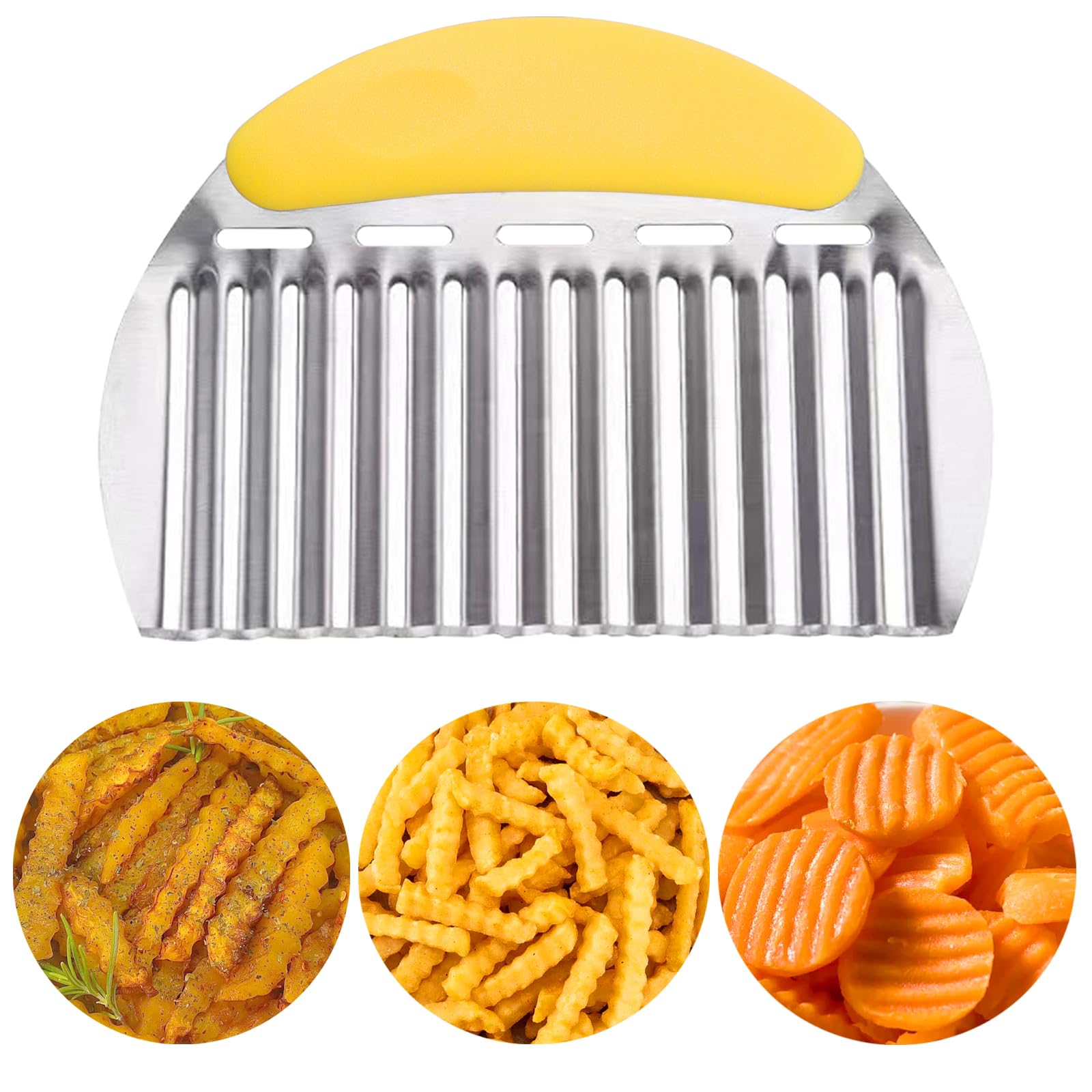 Corte de papas onduladas con Jayvar para fries crujientes en casa.