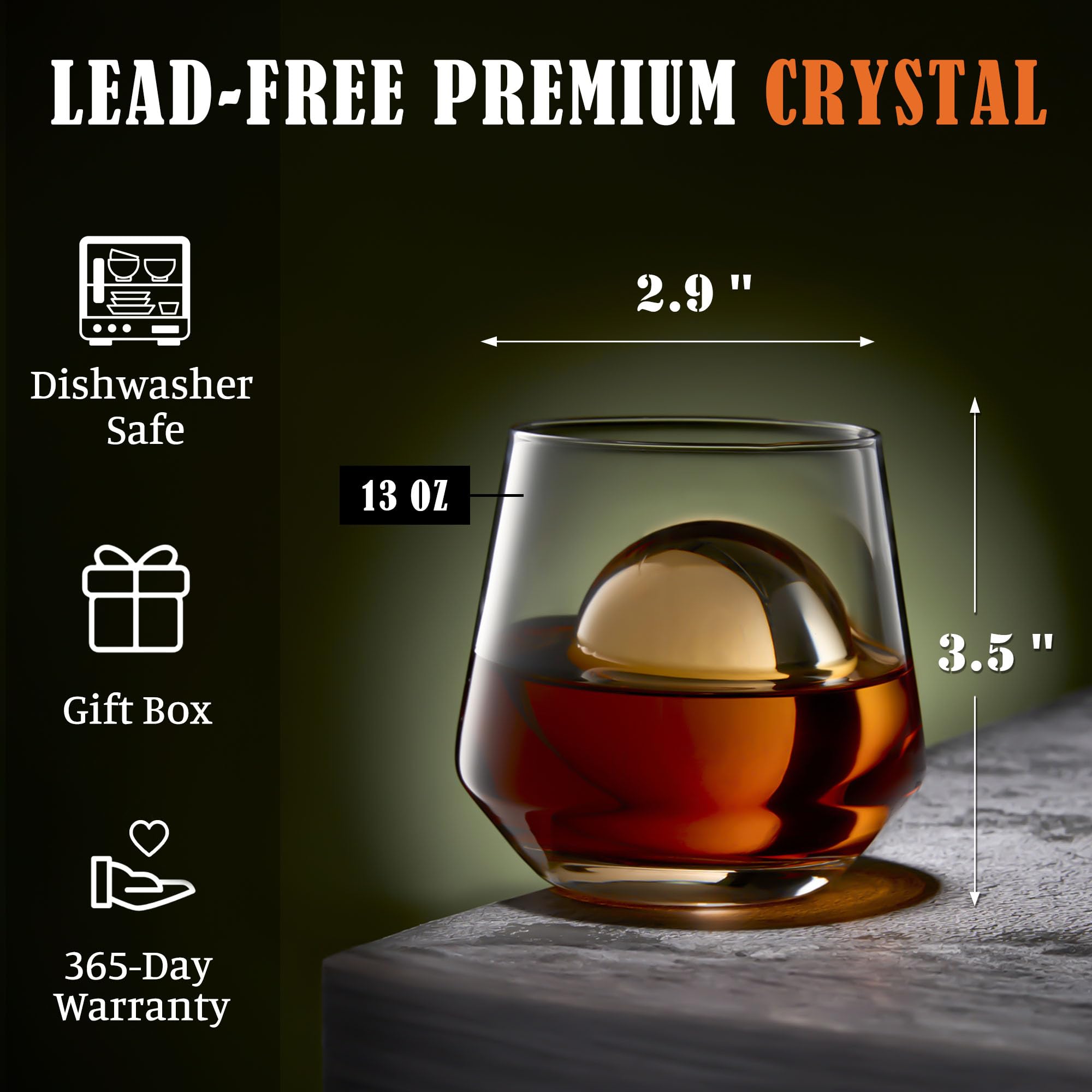 Cristal sin plomo JBHO con alta claridad para apreciar colores.