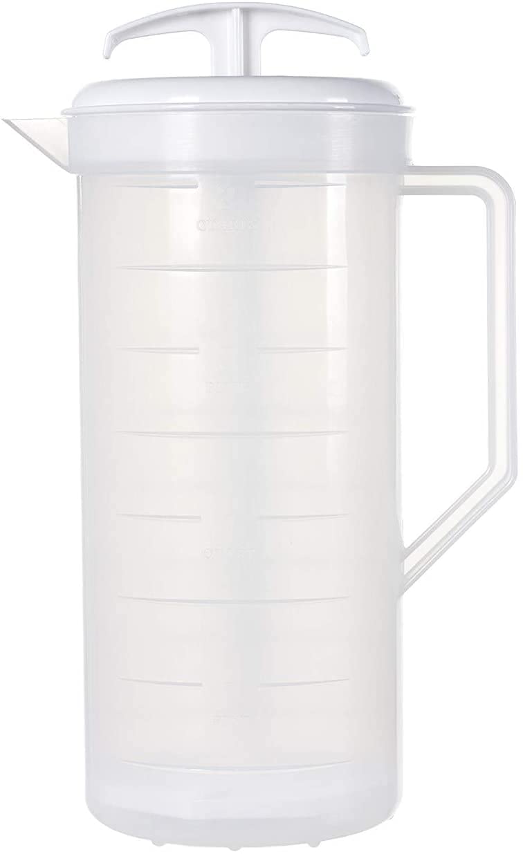 JBK Pottery jarra de mezcla 2 cuartos blanca con empuje inteligente para batidos suaves.
