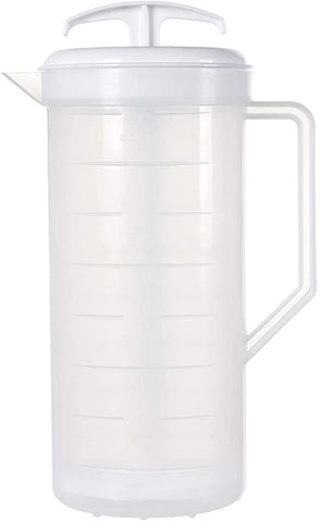 JBK Pottery jarra de mezcla 2 cuartos blanca con empuje inteligente para batidos suaves.