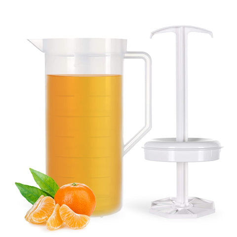 JBK Pottery jarra de mezcla 2 cuartos blanca con tapa hermética para conservar bebidas.