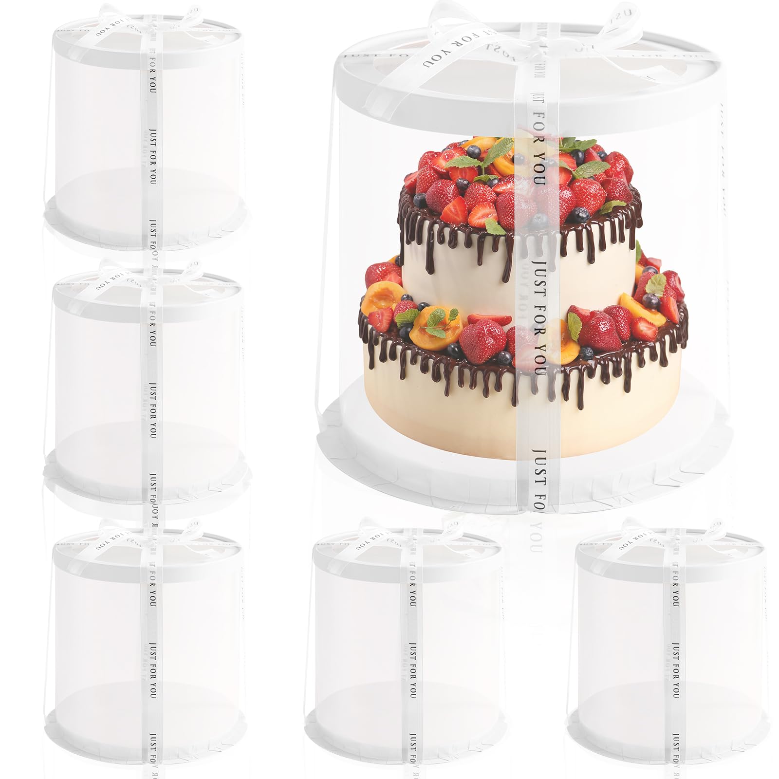 Caja JCD para pastel 10 pulgadas con tapa transparente, exhibe con claridad.