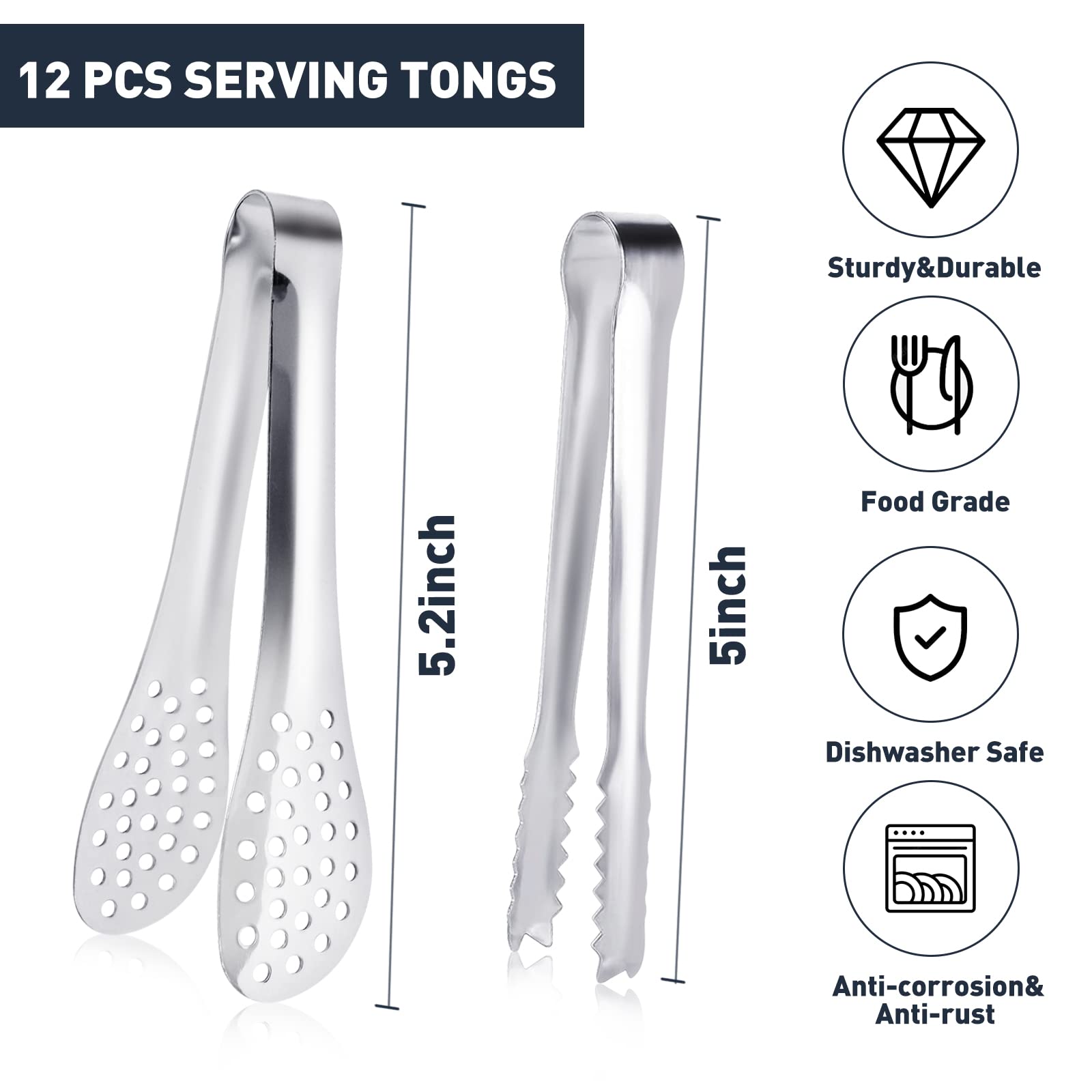 Pinzas mini JCREN para postres, fáciles de servir y limpiar.
