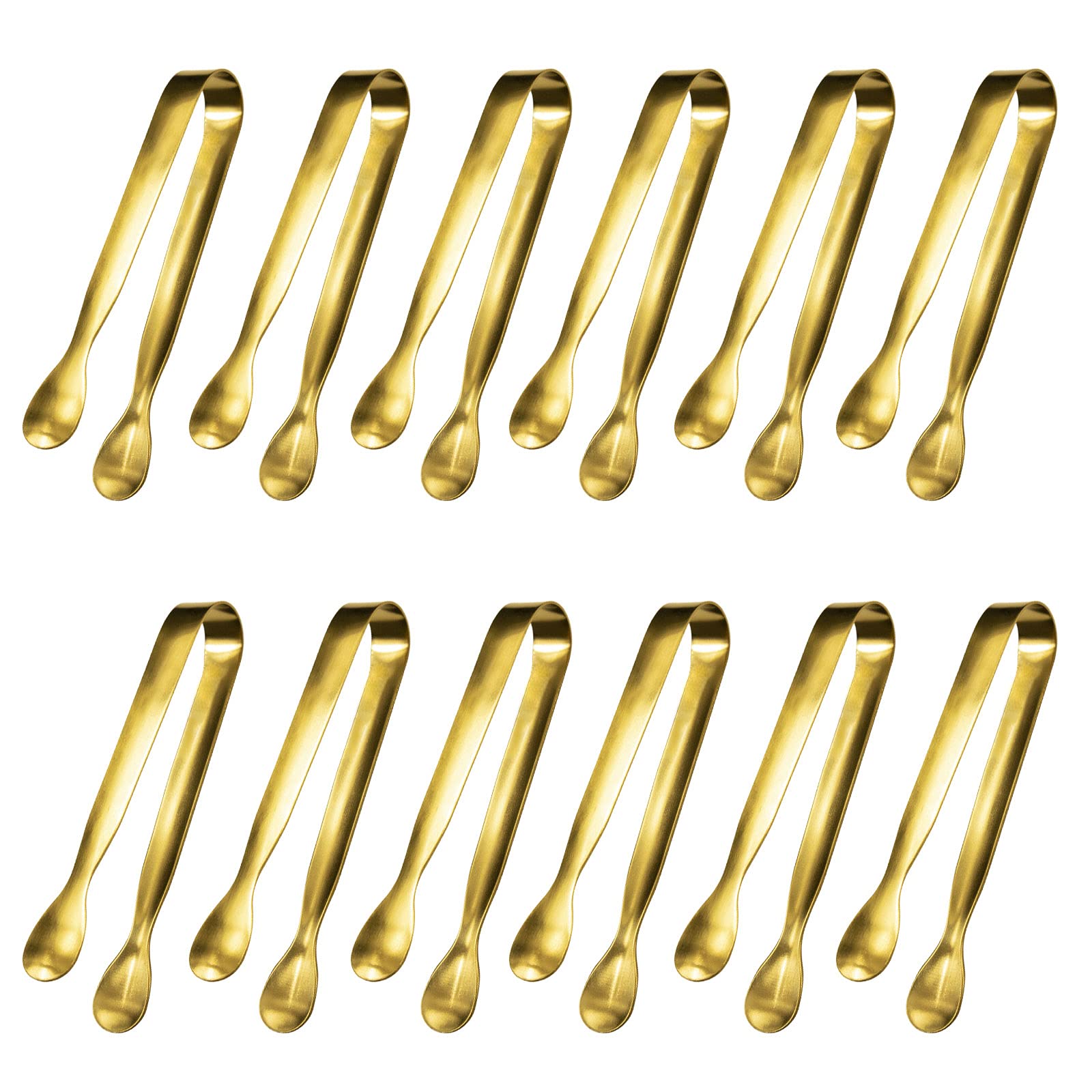 Pinzas para servir oro de JCREN, 4 pulgadas, ideales para aperitivos y cubos de hielo.