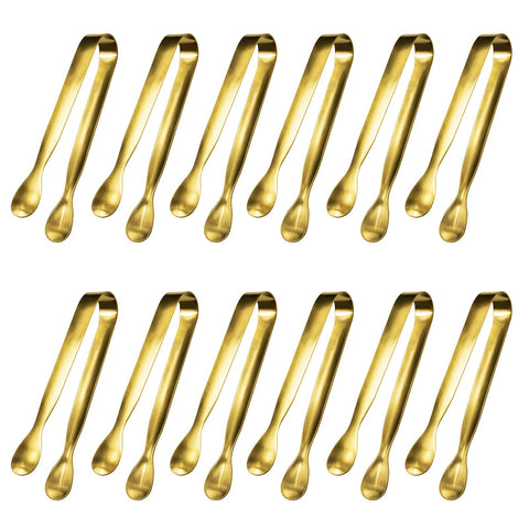 Pinzas para servir oro de JCREN, 4 pulgadas, ideales para aperitivos y cubos de hielo.