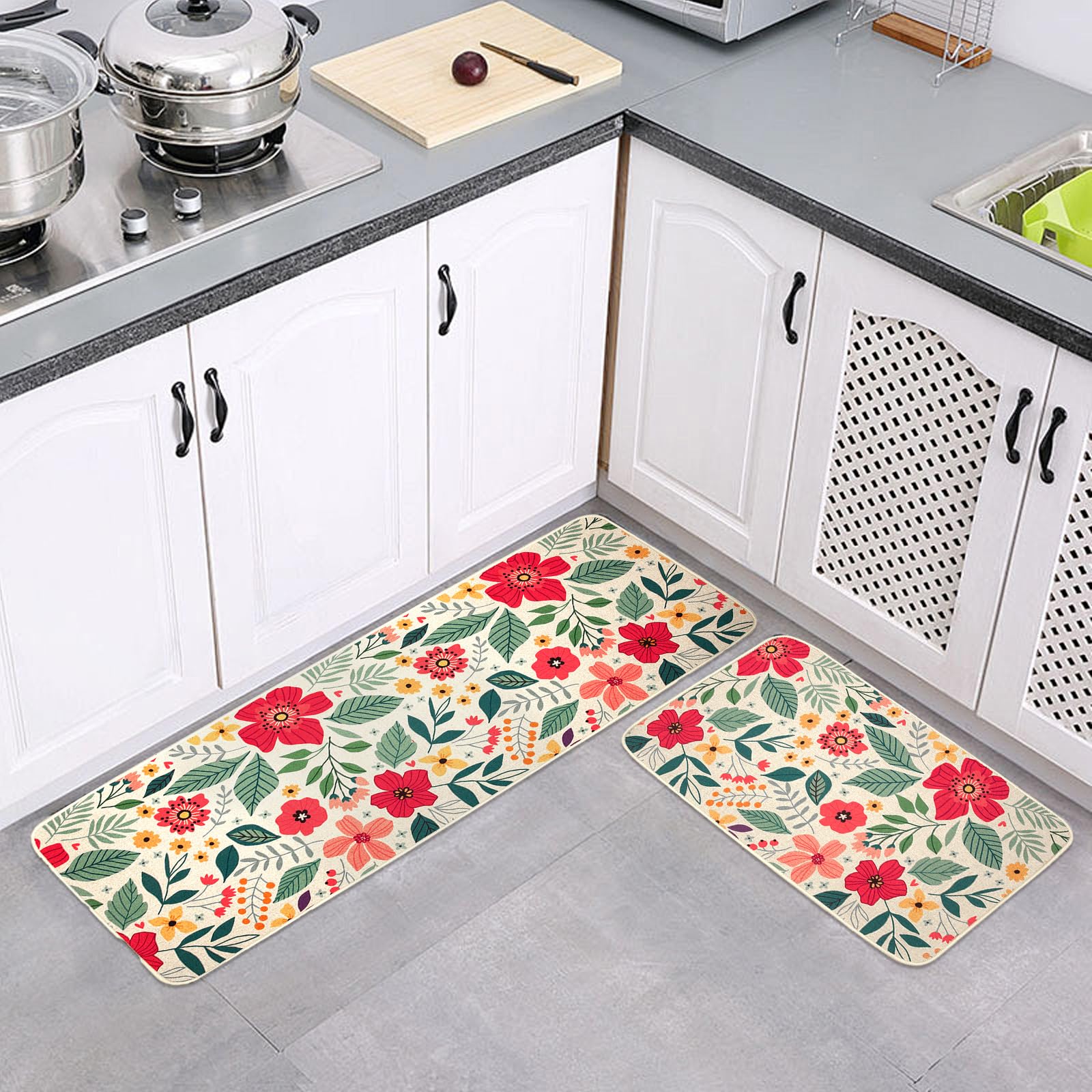 JDGHGB Pioneer Woman alfombra cocina doble, tamaño práctico para áreas amplias.