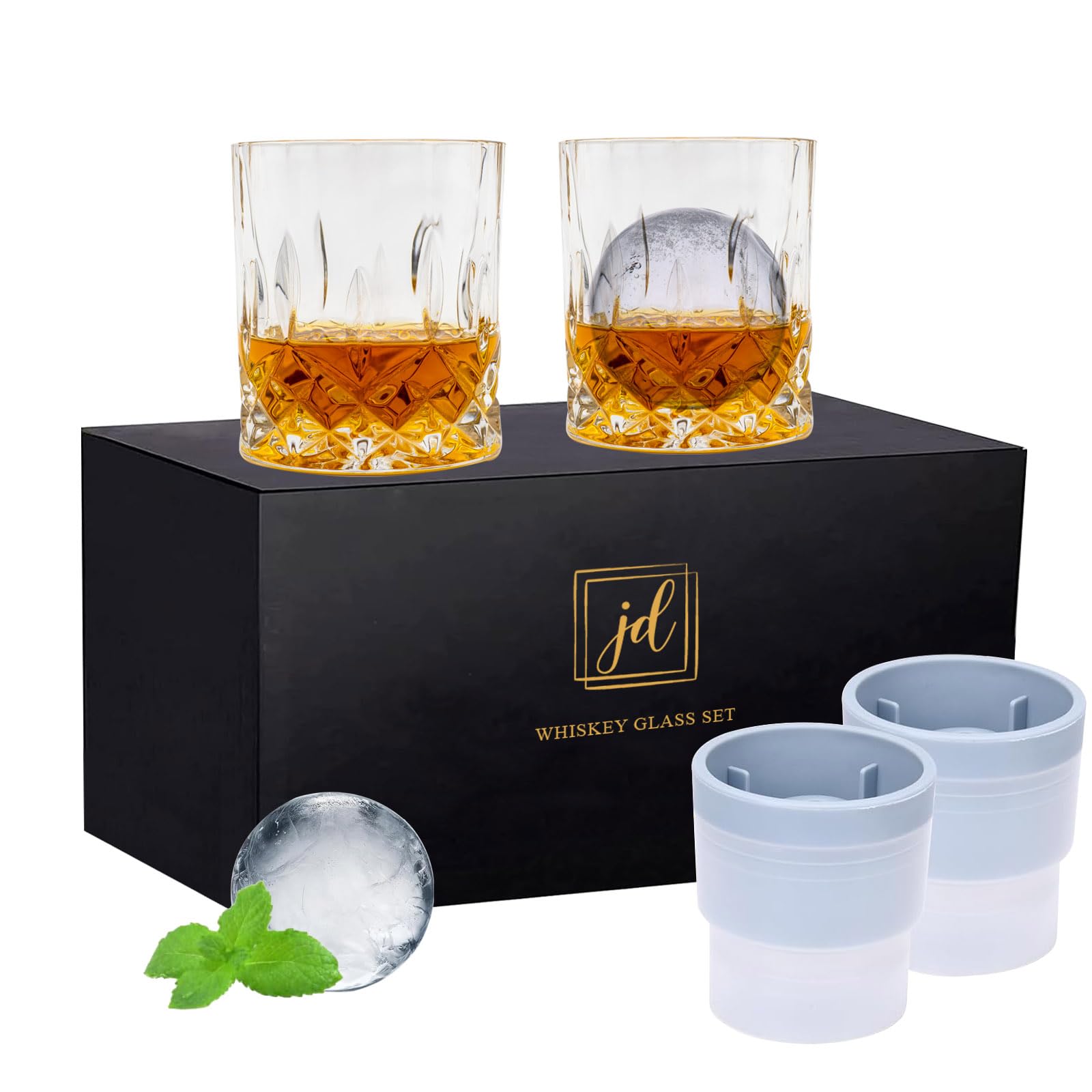 JDGOME dos vasos de whisky de cristal para degustación y aroma.