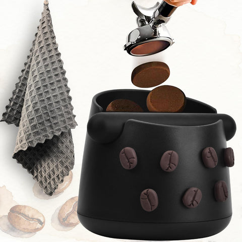 JDHAVMOS Coffee Knock Box visto de frente, diseño elegante para espresso y limpieza rápida