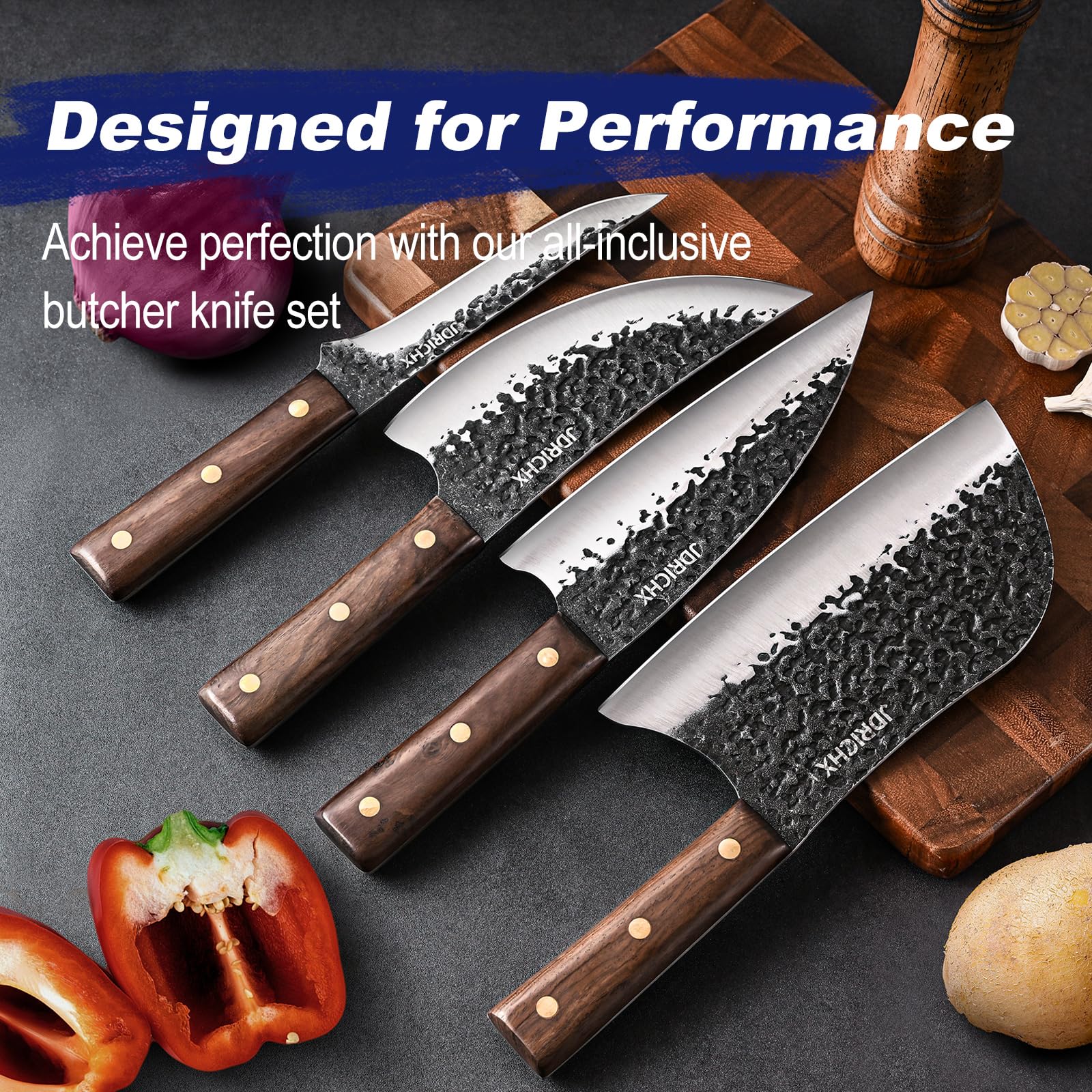 Cuchillo JDRICHX mango-ergonomico-madera para agarre cómodo