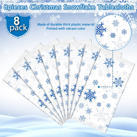 Mantel Jectivs copos de nieve azules, protección anti manchas para eventos