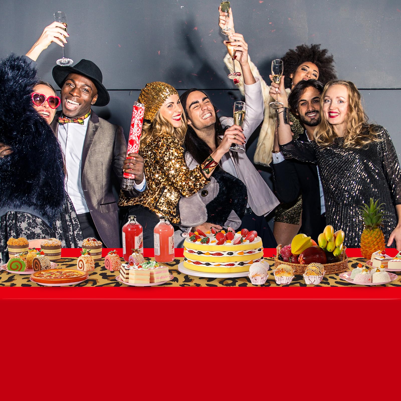 Mantel leopardo para exteriores, ideal para celebraciones al aire libre