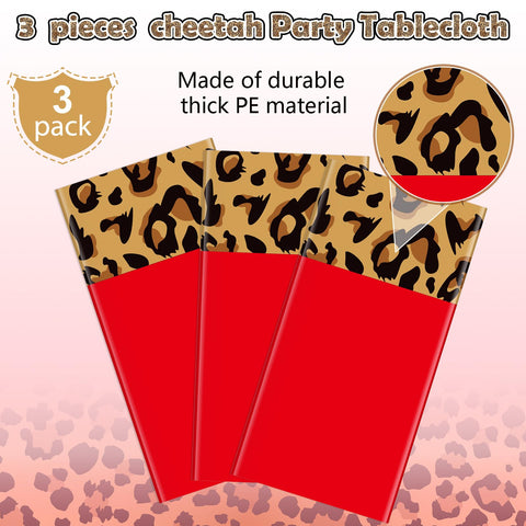 Mantel de plástico grueso de Jectivs, leopardo rojo, resistente al agua