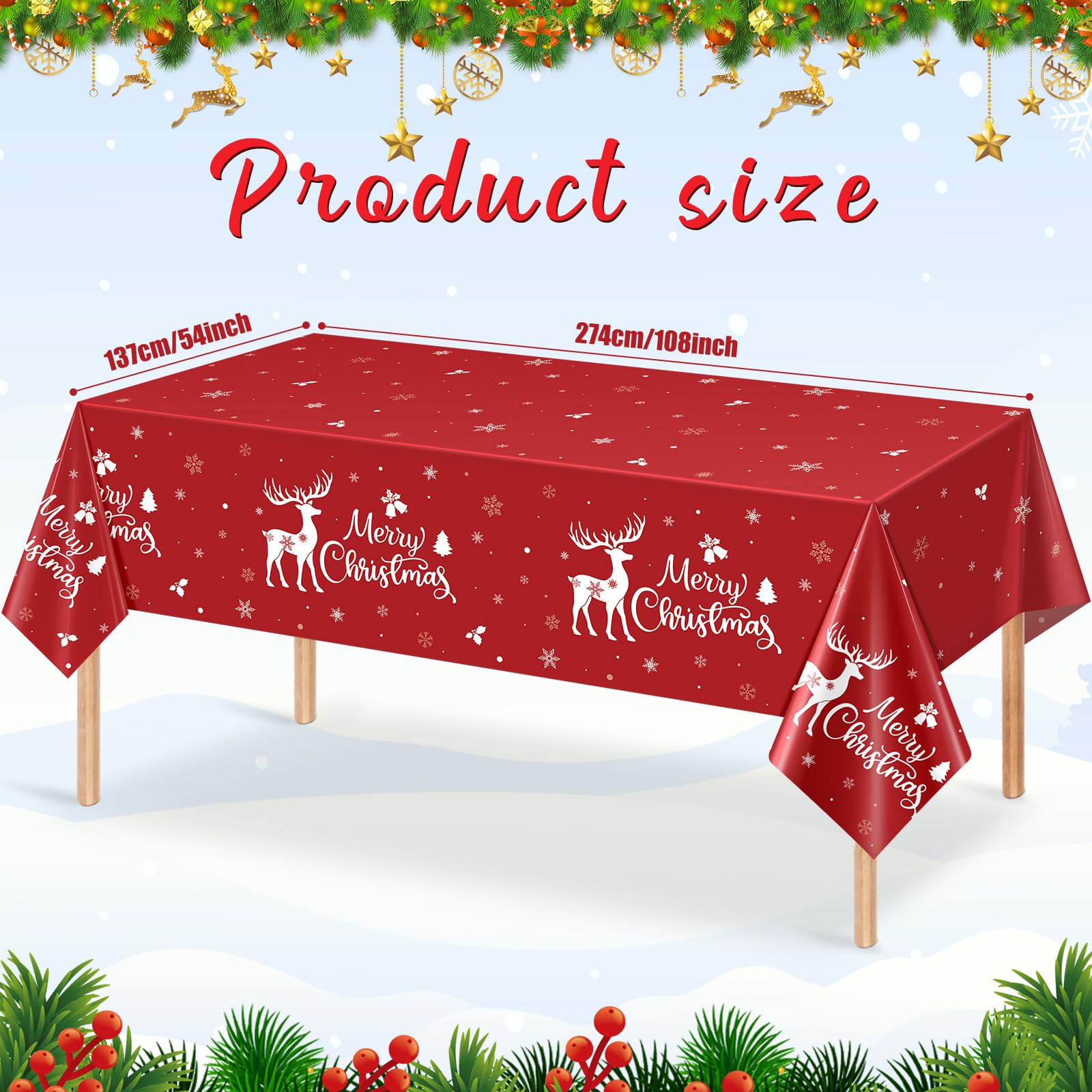 Mantel Jectivs con copos de nieve para mesa festiva