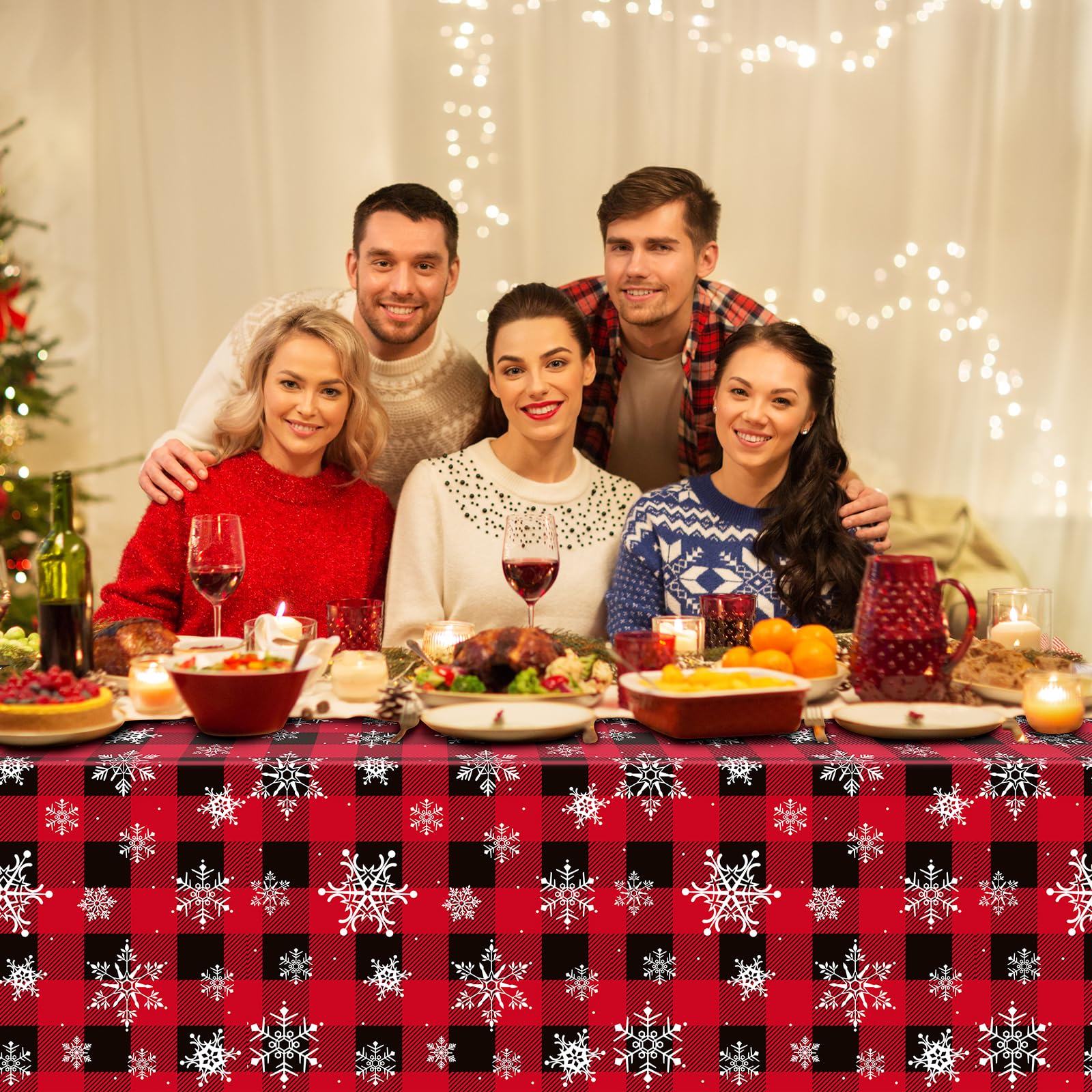 Resistente a manchas, ideal para cenas festivas y celebraciones invernales.