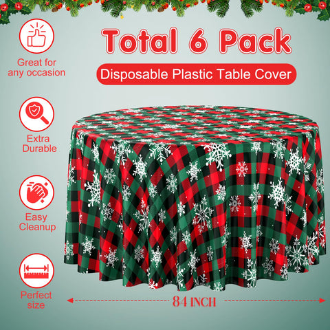 Mantel Jectivs verde y rojo, plástico impermeable, perfecto para fiestas de invierno