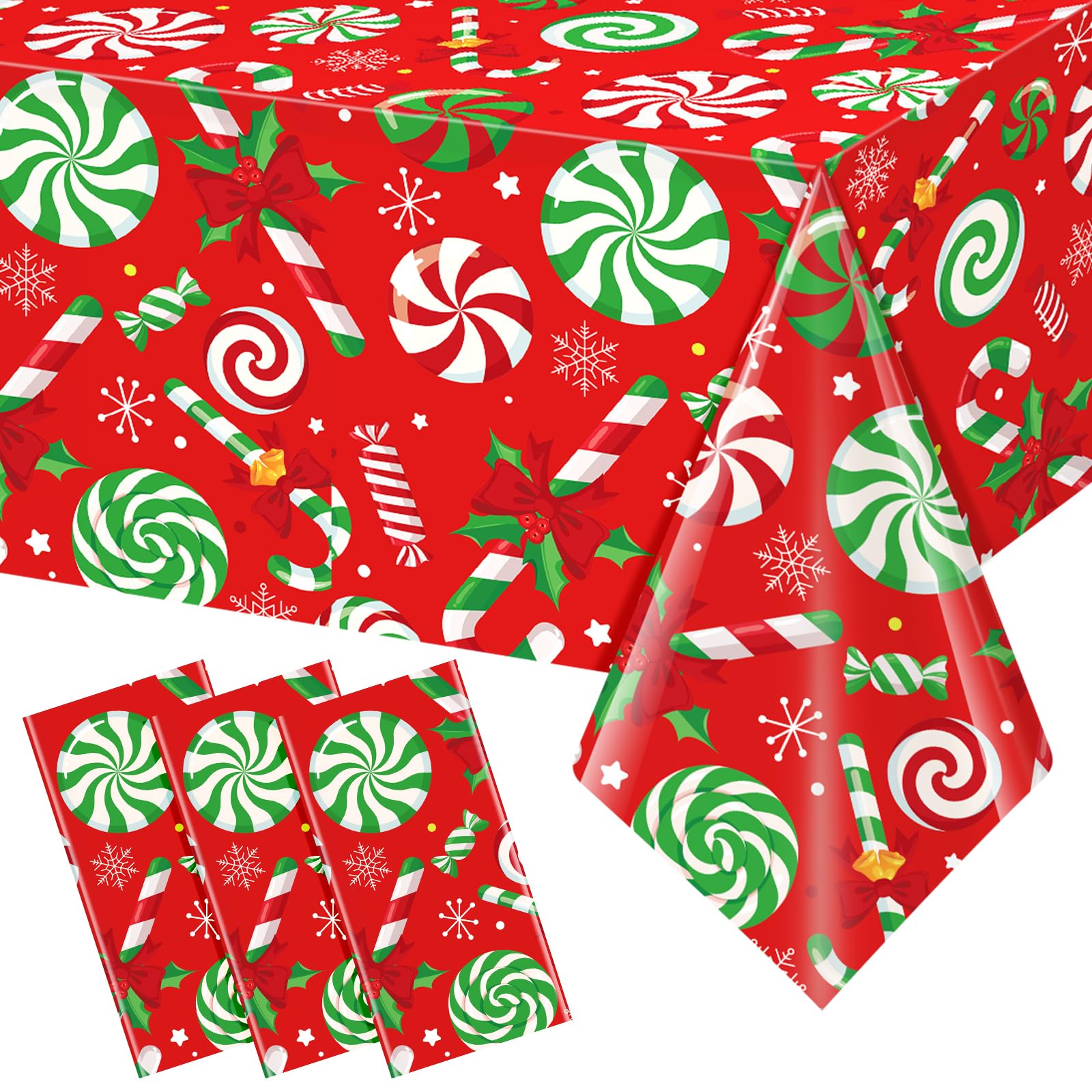 Mantel plástico Jectivs con canela roja, ideal para Navidad