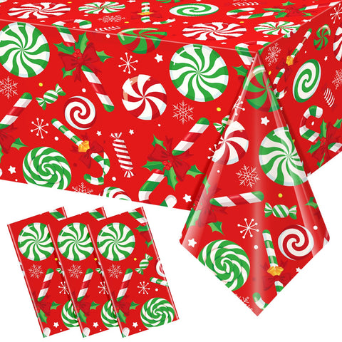 Mantel plástico Jectivs con canela roja, ideal para Navidad