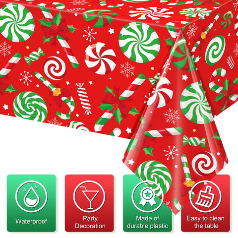 Mantel plástico Jectivs con diseños de regalos, añade ambiente festivo a la mesa