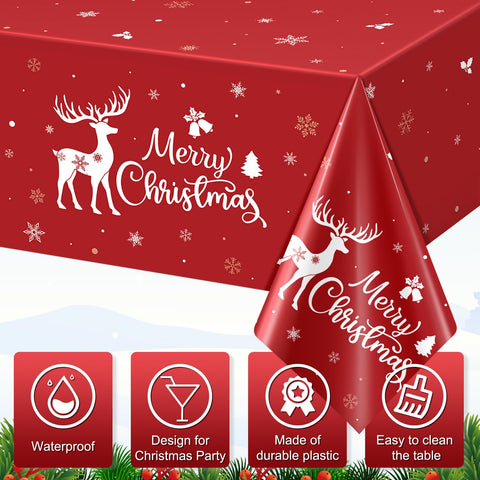 Mantel plástico rectangular Jectivs 54-108 pulgadas para banquetes