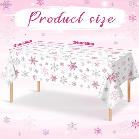 Mantel plástico rosa Jectivs 137x274 cm protege la mesa durante reuniones festivas