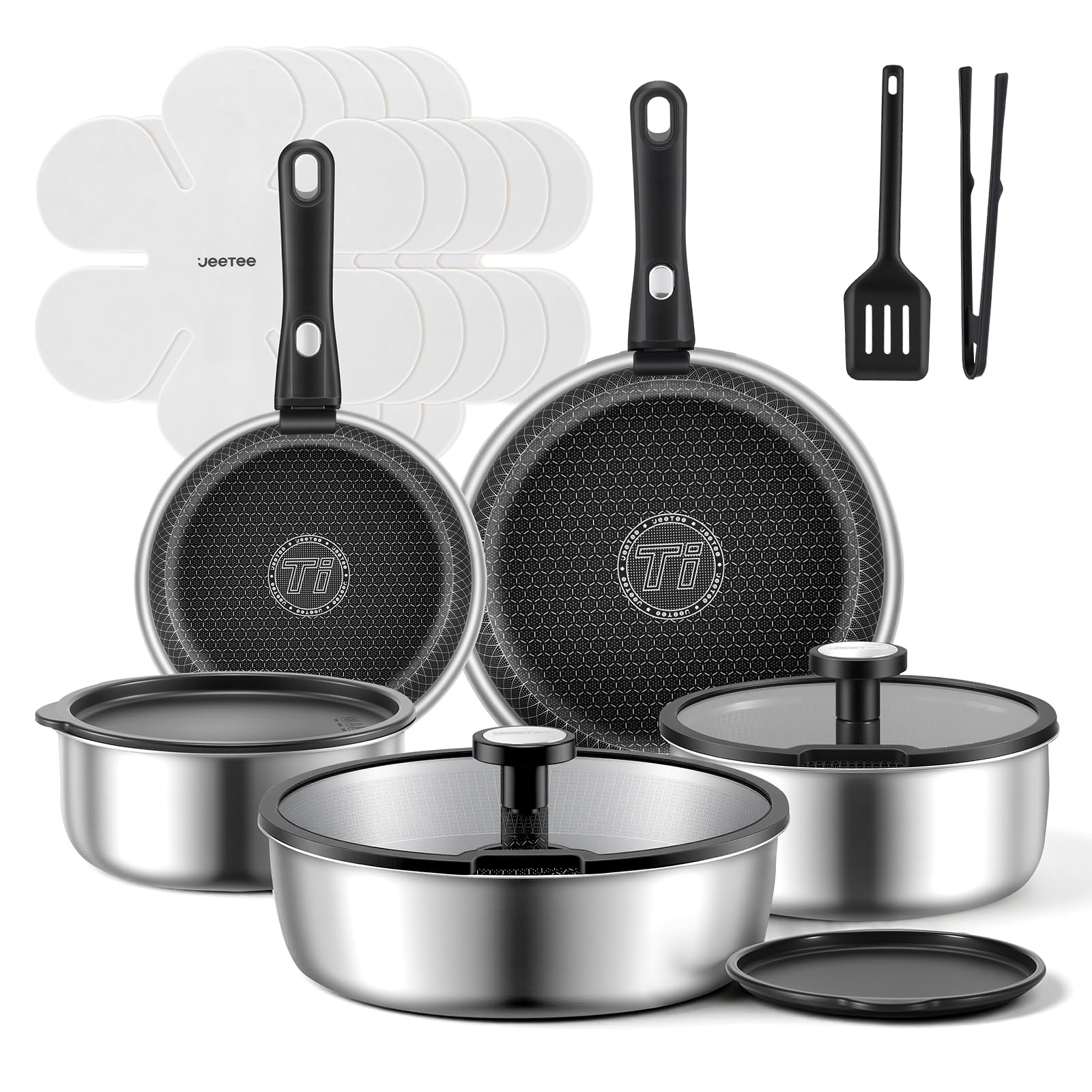 JEETEE cazo 4qt, distribución de calor para cocciones consistentes.