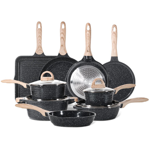 JEETEE juego completo de ollas y sartenes cerámicas para cocina saludable