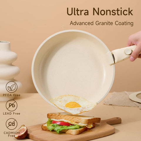 Sartén JEETEE 11 pulgadas con mango removible, cocina amplia sin esfuerzo.
